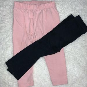 Pink and black leggings